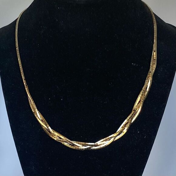 Vermeil Gold 3 Strand 18” Necklace - Picture 6 of 8